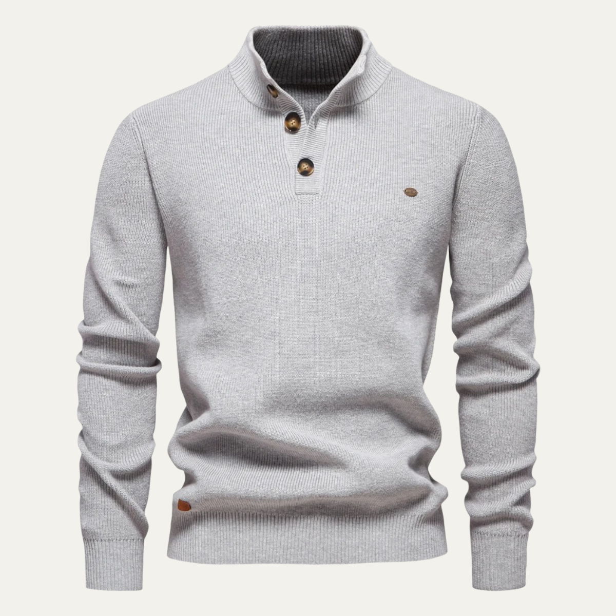 The Vulcano Men's Mock Neck Button Up Turtleneck Sweater