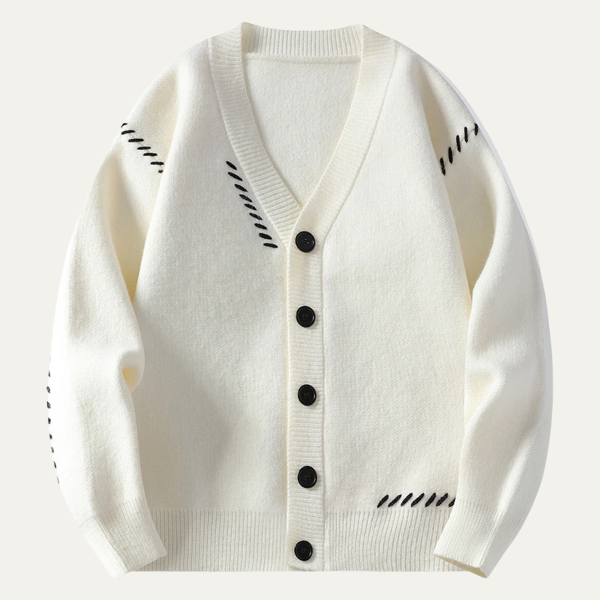 The Prosecco Men’s Casual Button Up V Neck Knit Sweater