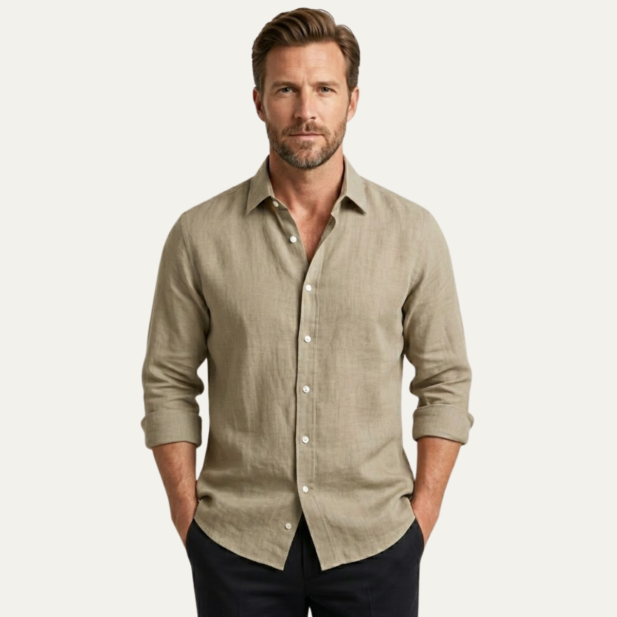 The Willowfield Ridge Men’s Linen Casual Button Up Shirt