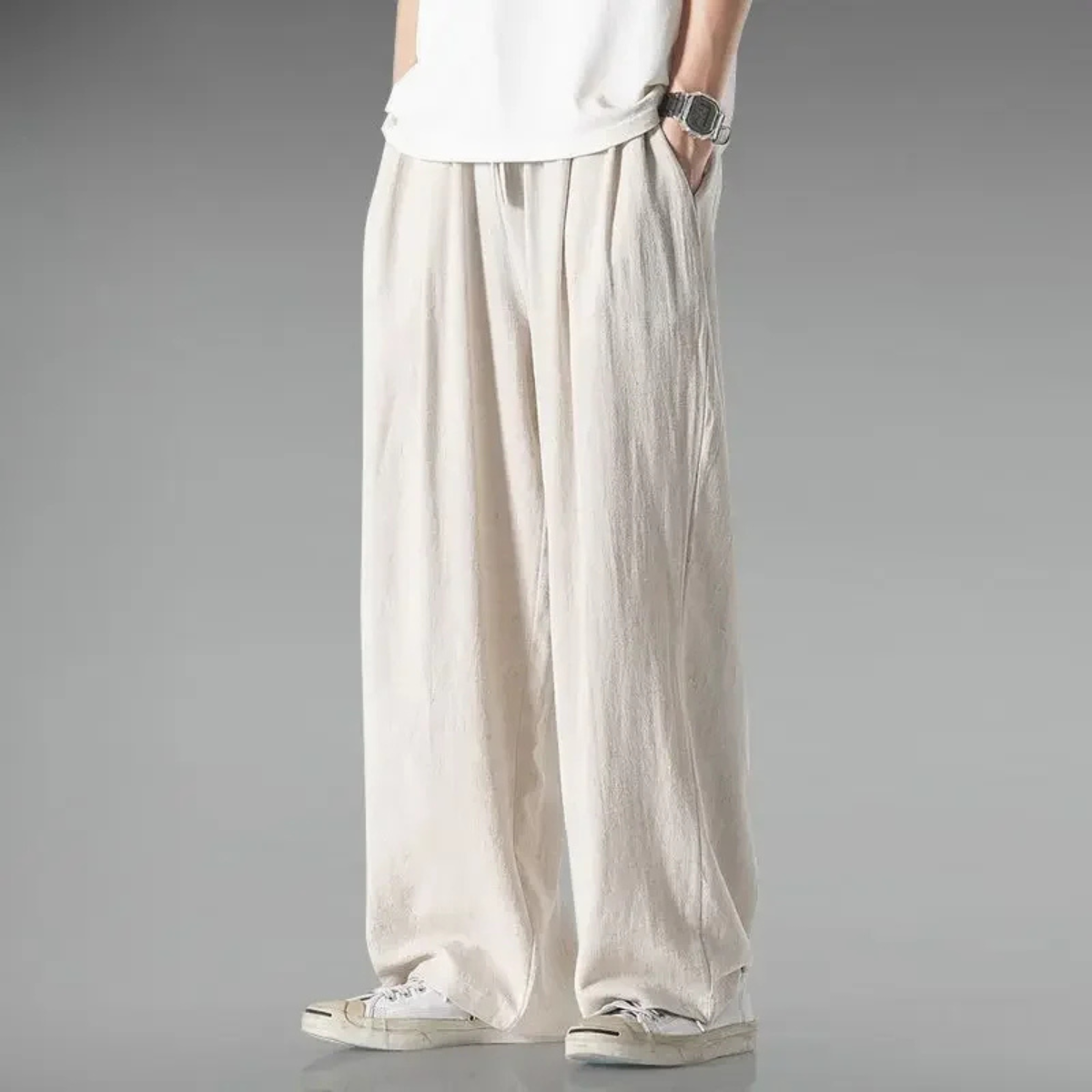 The Riverbend Men's Loose Fit Cotton Linen Pants