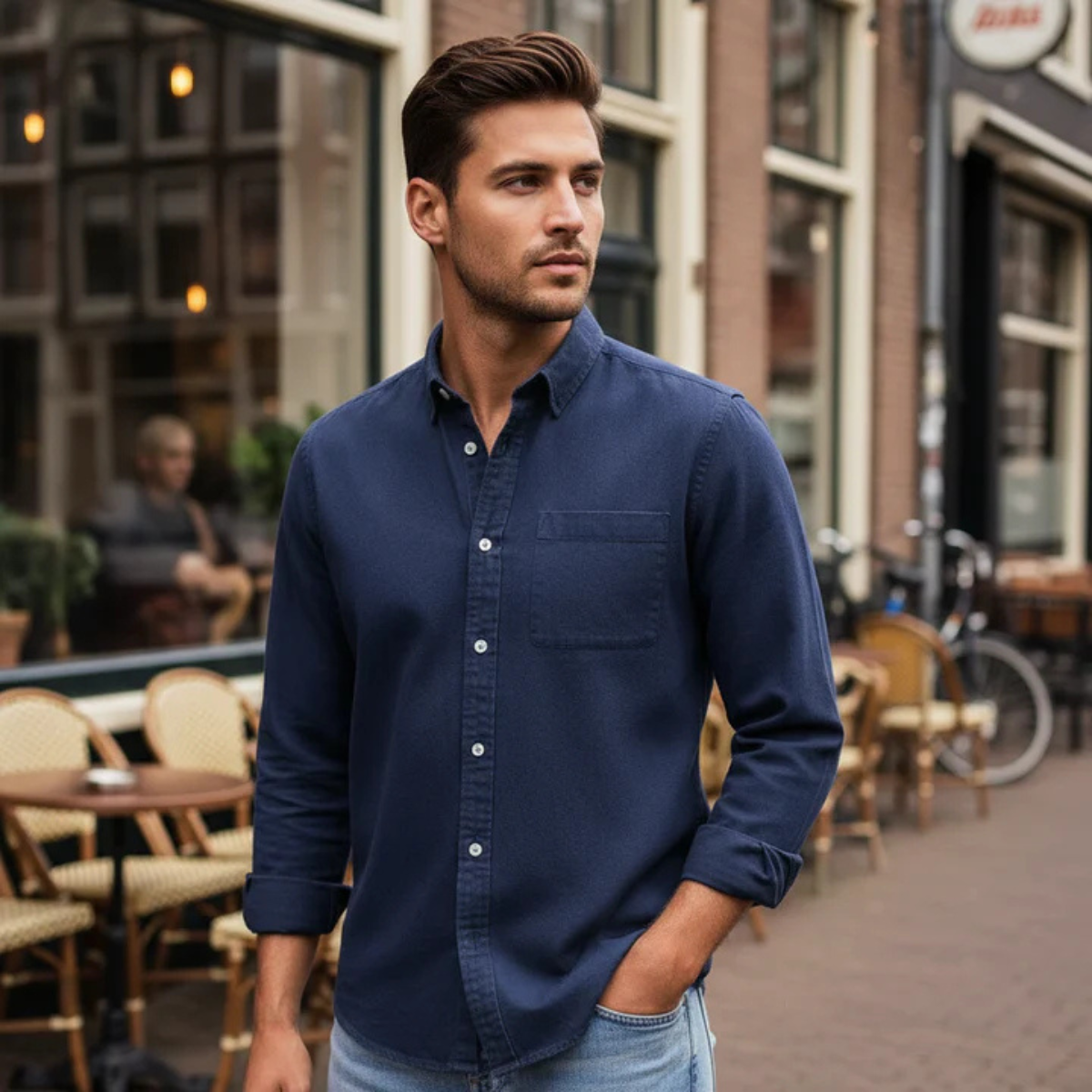 The Melrose Men’s Classic Oxford Style Button Up Dress Shirt