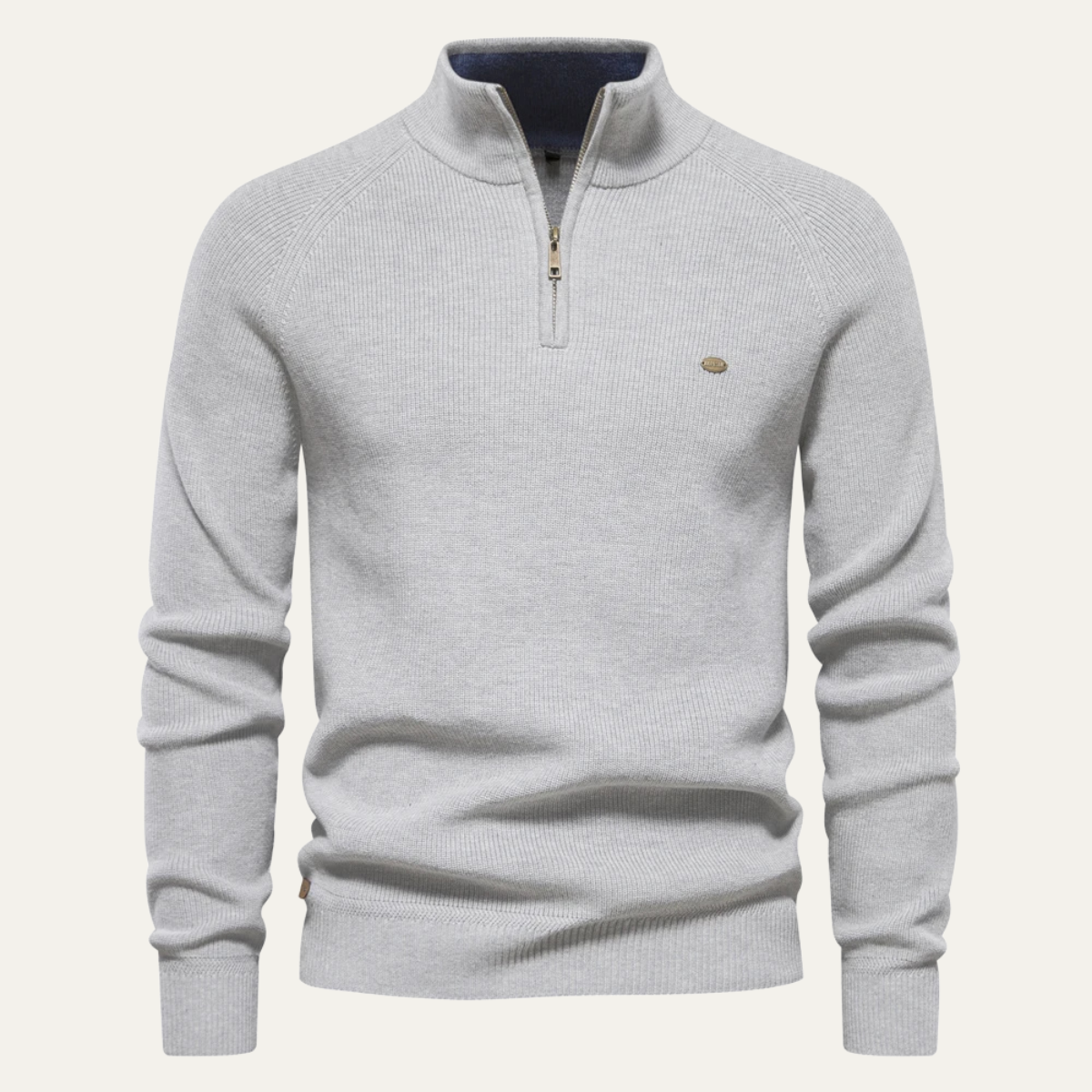 The Bergamo Alta Men’s Casual Knit Mock Neck Sweater with Button Collar