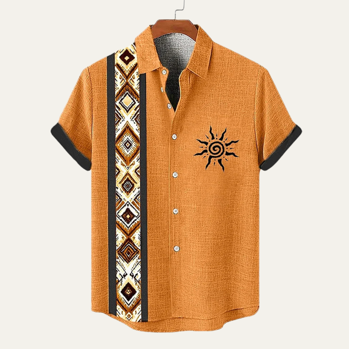 The Pavia Men’s Vintage Patchwork Button Down Linen Top