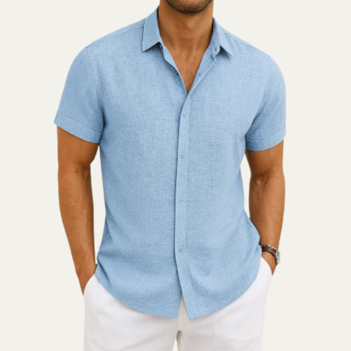 The Belluno Men's Short Sleeve Button Shirt