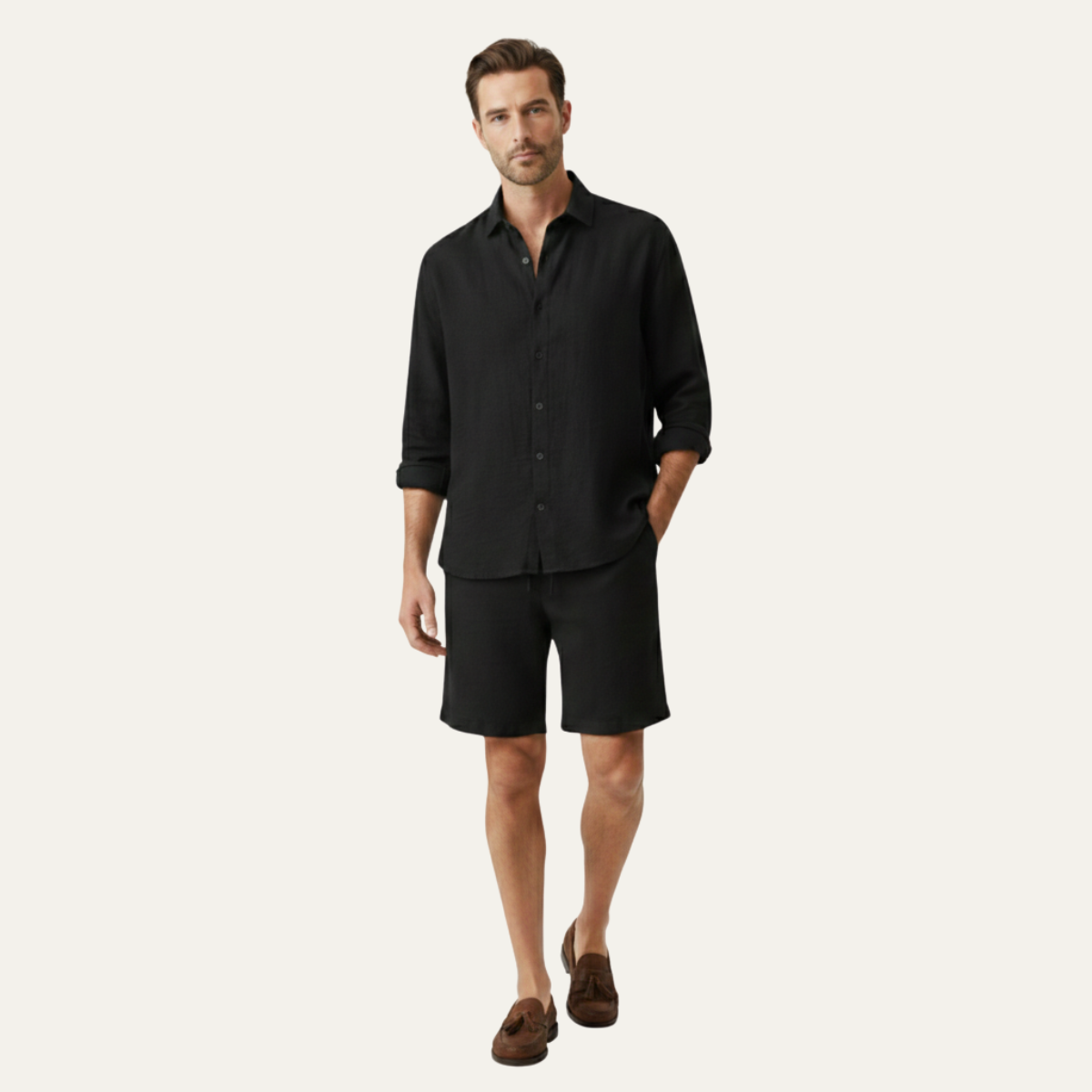The Brighton Men’s Relaxed Oversized Linen Button Up Shirt