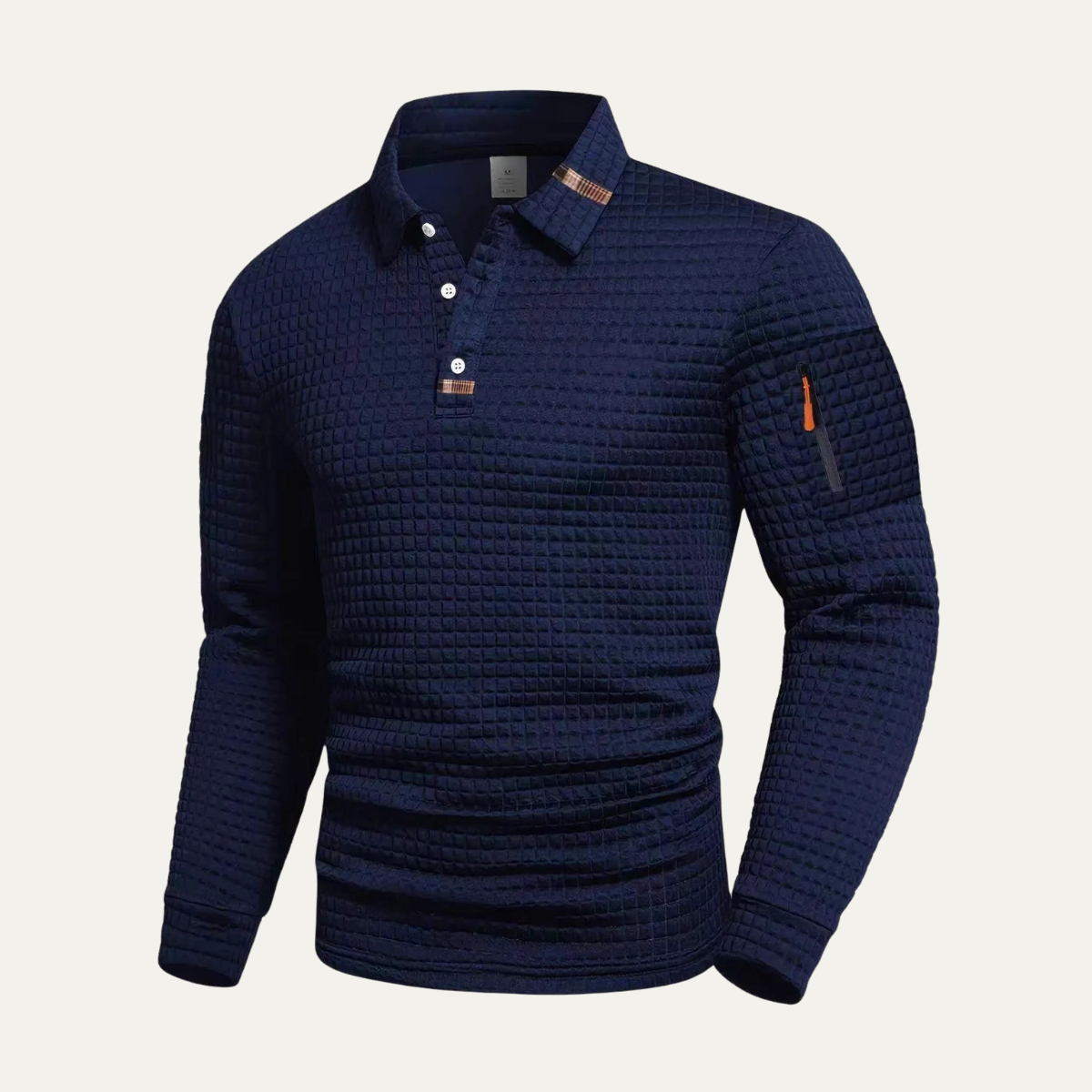 The Veneto Men’s Textured Winter Casual Sweater with Zip Sleeve Pocket