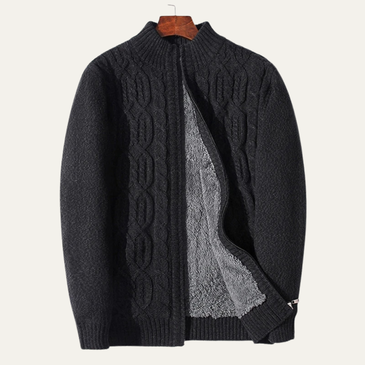 The Wentworth Men’s Thick Wool Fleece Cardigan