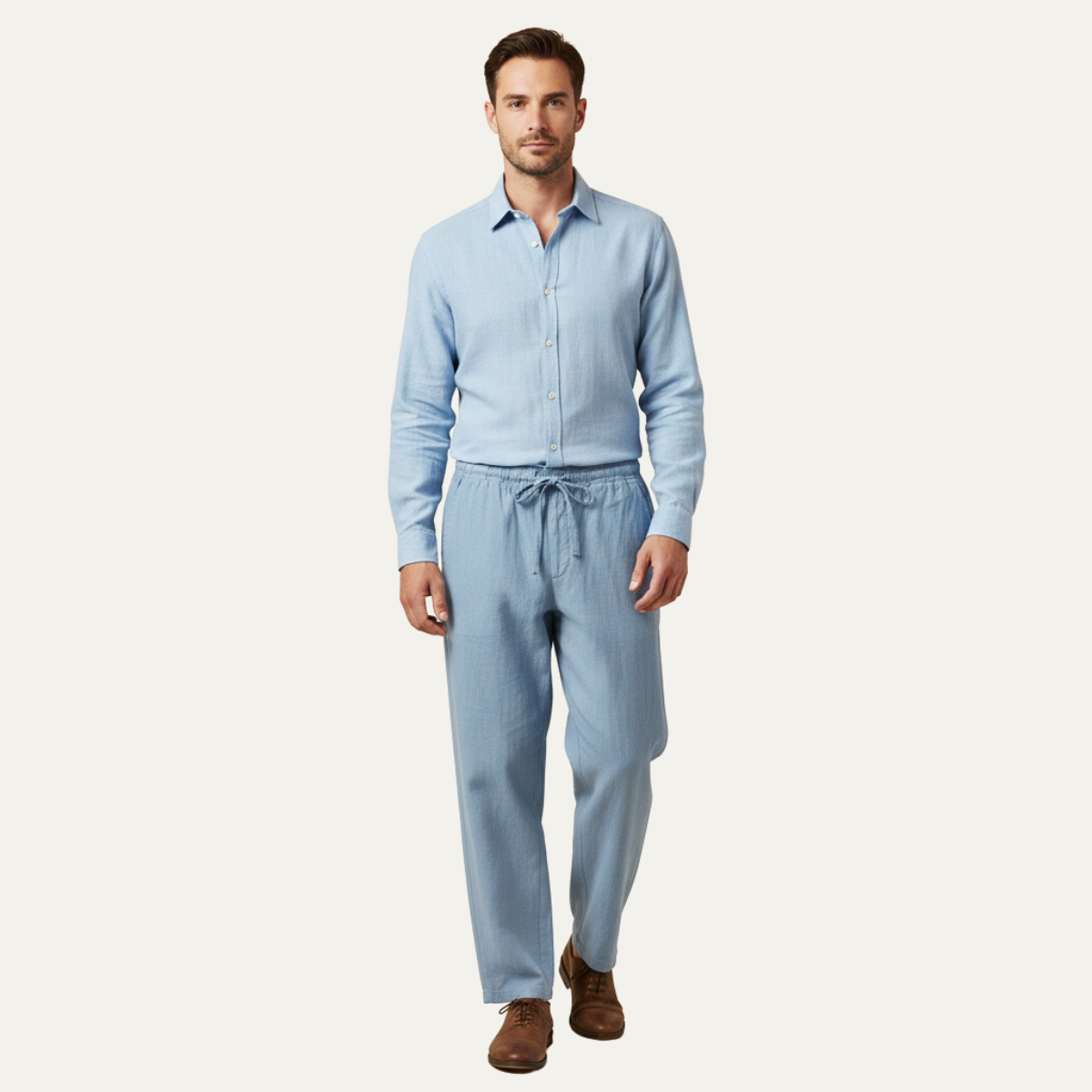 The Meadowwater Men’s Loose Fit Cotton Linen Drawstring Pants