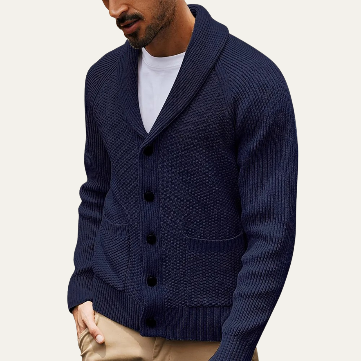 The Pembroke Men’s Shawl Collar Button Up Cardigan