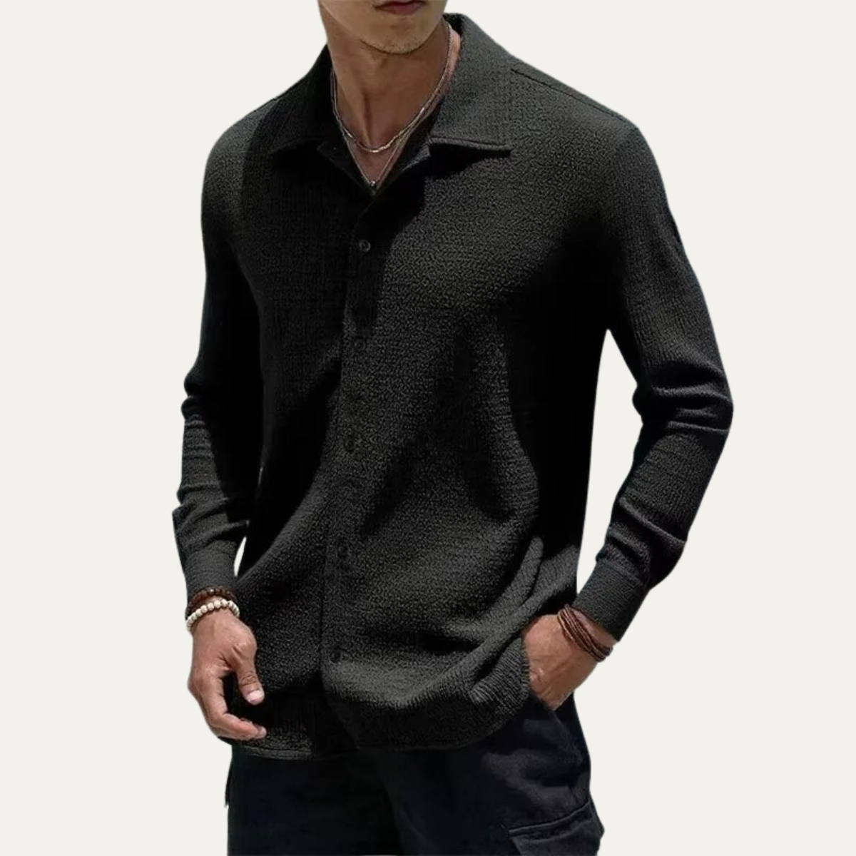 The Frascati Men’s Relaxed Fit  Casual Textured Shirt