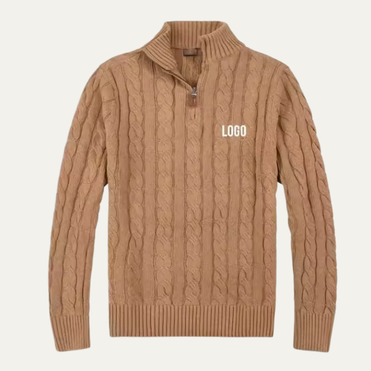 The Marbella Men’s Chunky Cable Knit Quarter Zip Sweater