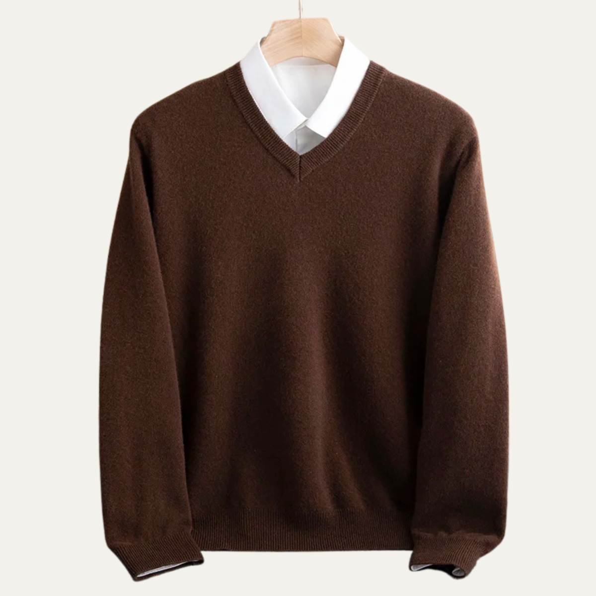 The Santander Men’s Luxury Knit Merino Wool V Neck Sweater