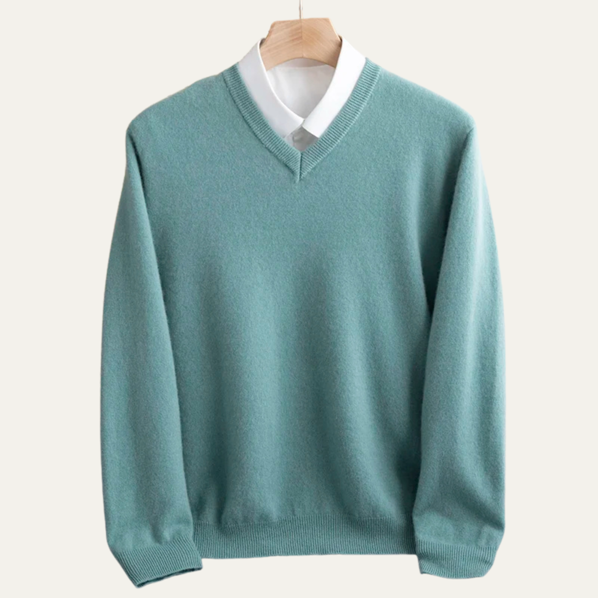 The Santander Men’s Luxury Knit Merino Wool V Neck Sweater