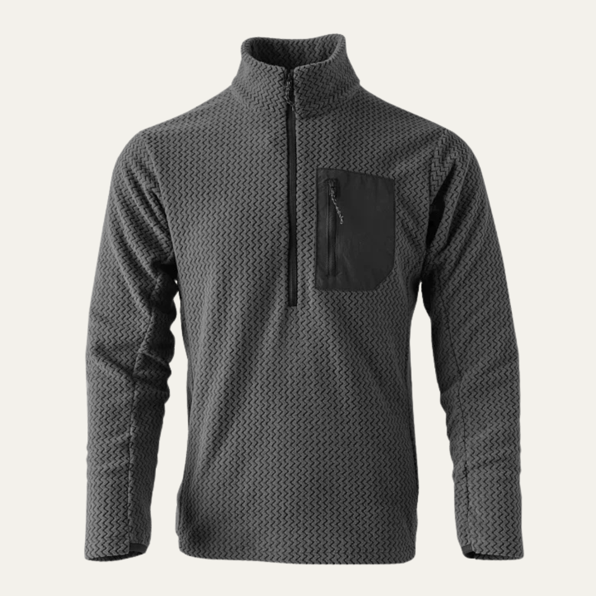 The Kingsport Men’s Thick Waffle Knit Fleece Half Zip Sweater