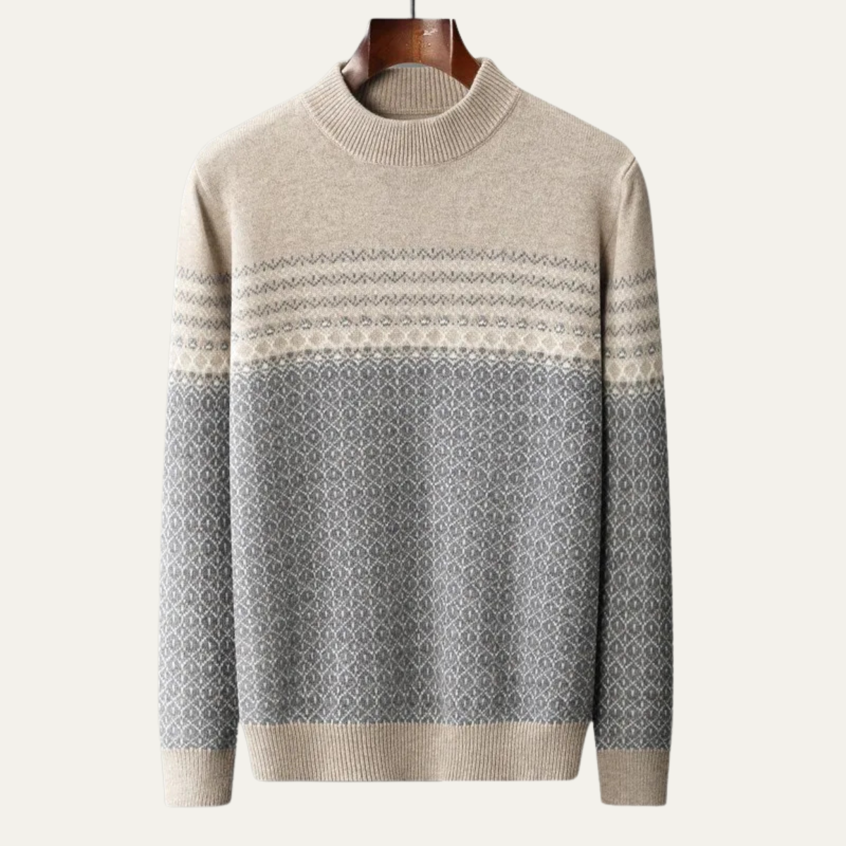 The Murcia Men’s Thick Winter Jacquard Knit High Collar Sweater