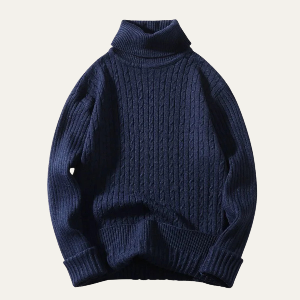 The Ashbourne Men’s Warm Cable Knit Turtleneck Sweater