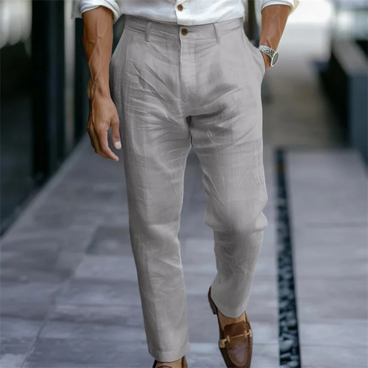 The Windfield Men’s Slim Fit Lightweight Linen Dress Pants