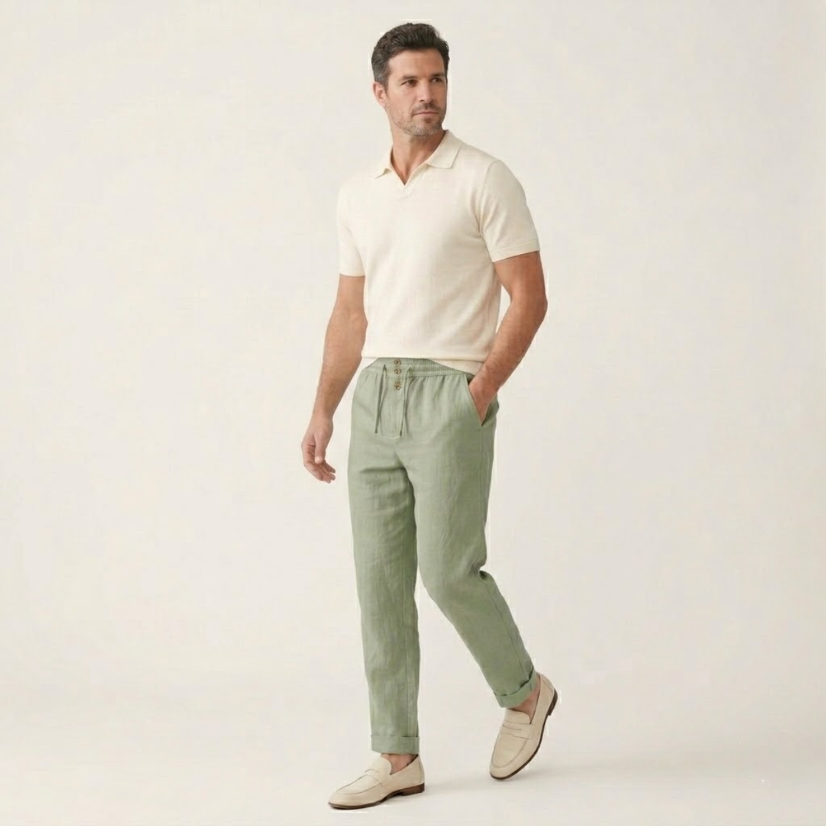 The Greenhaven Men’s Elegant Lightweight Summer Linen Pants
