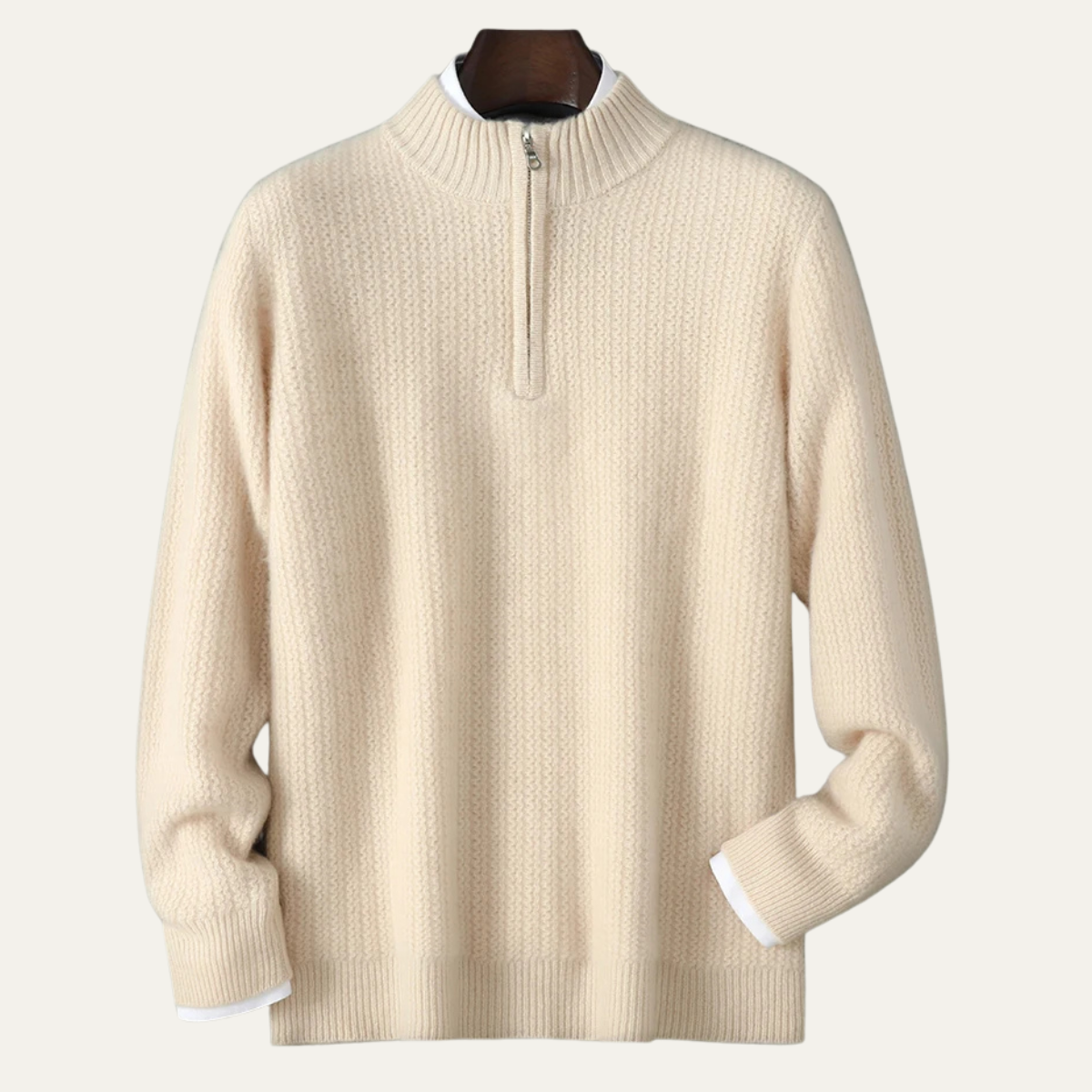The Valladolid Men’s Winter Quarter Zip High Collar Knit Sweater