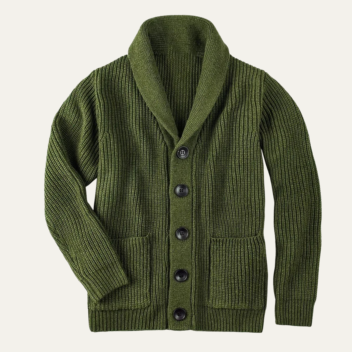 The Venezia Men’s Shawl Collar Chunky Knit Cotton Blend Cardigan