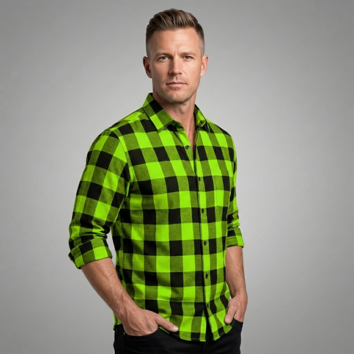 The Desenzano Men’s Trendy Plaid Button-Up Shirt