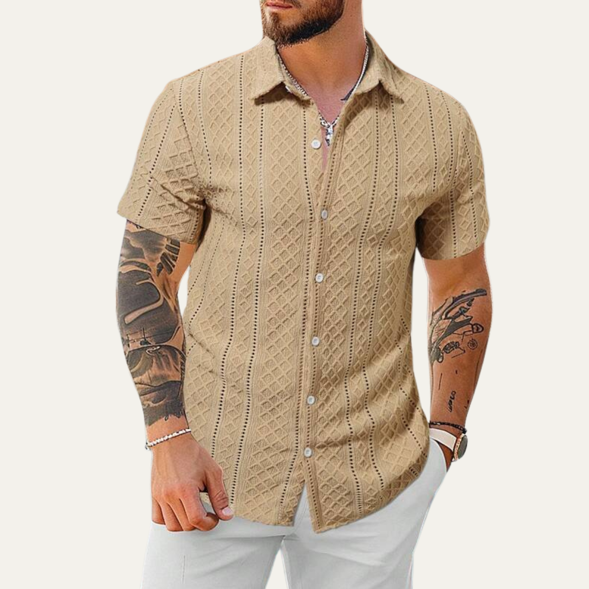 The Timberlake Ridge Men’s Casual Textured Button Up Shirt