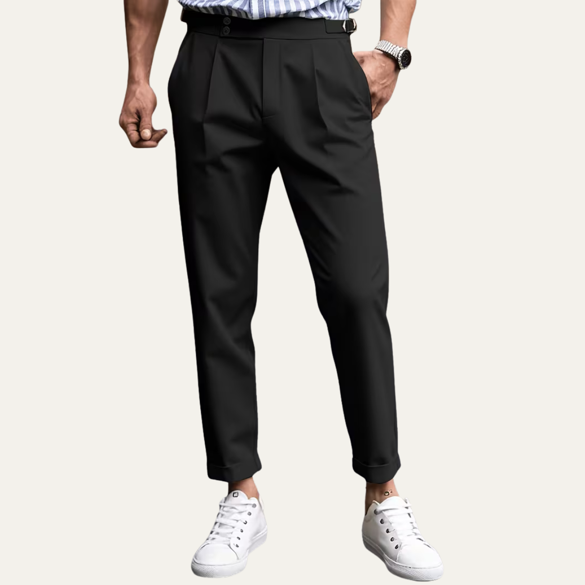 The Dromana Men’s Tailored Smart Slim Fit Pleated Dress Pants
