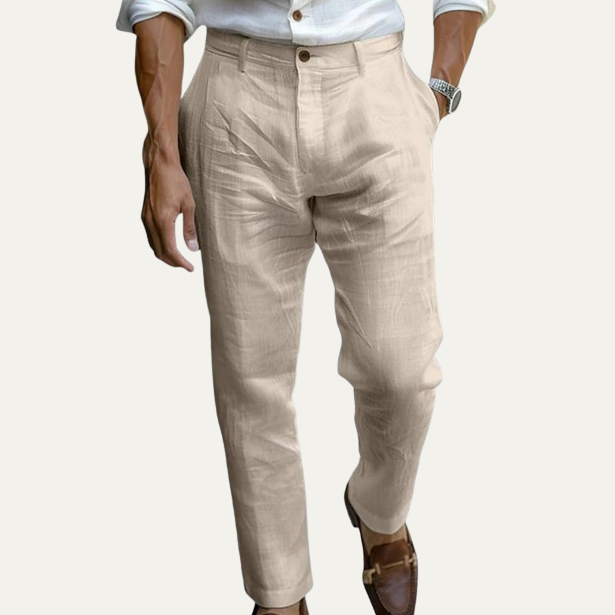 The Elmwood Ridge Men’s Cotton Linen Ankle Length Pants