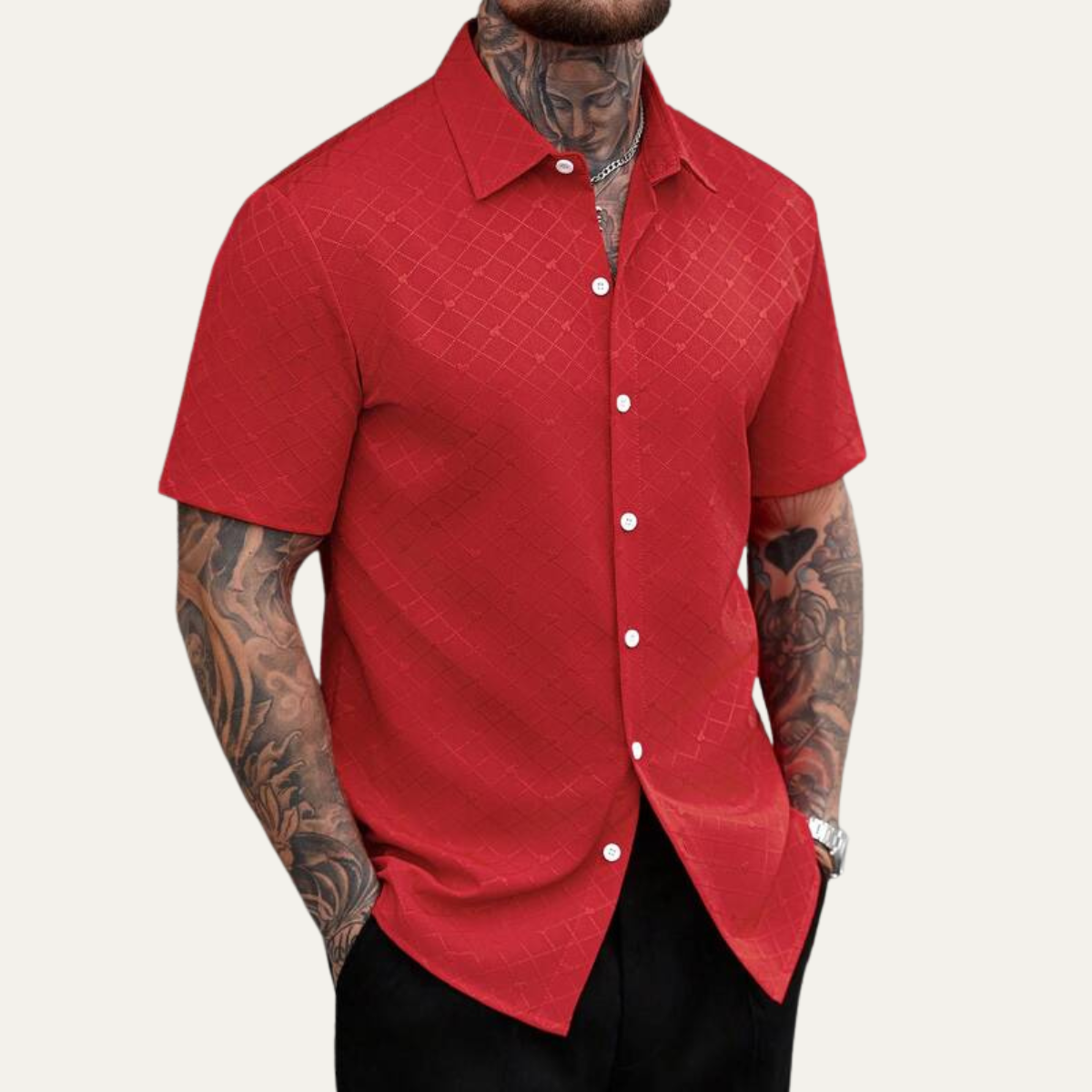 The Timberlake Ridge Men’s Casual Textured Button Up Shirt