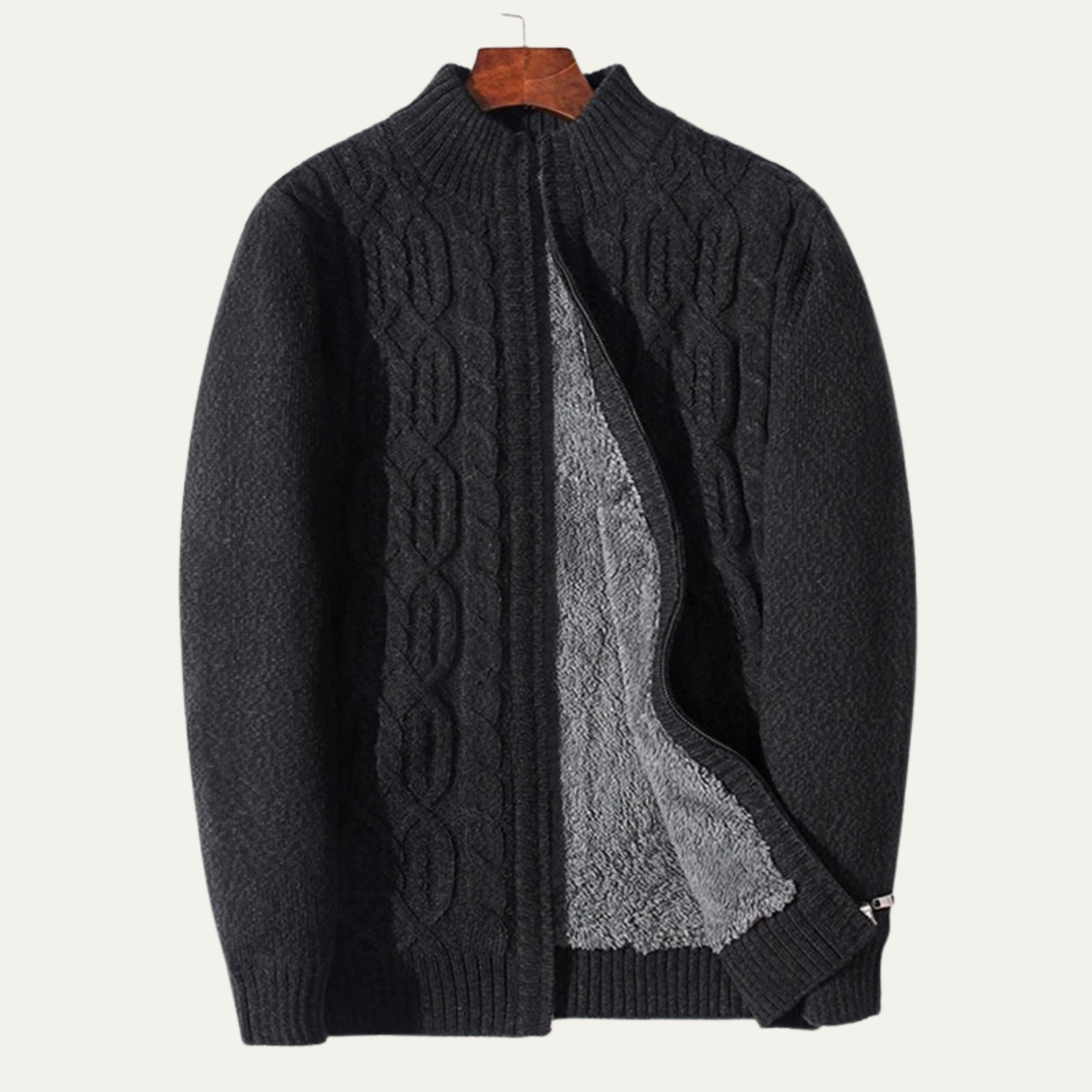 The Bellwood Men’s Wool Fleece Winter Zip Cardigan