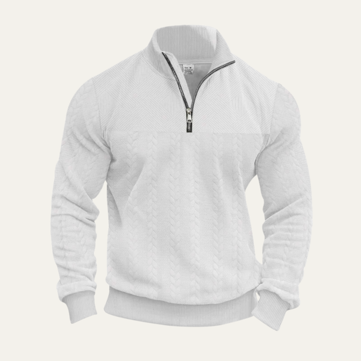 The Willowridge Men's Warm Jacquard Pattern Half Zip Knit Sweater