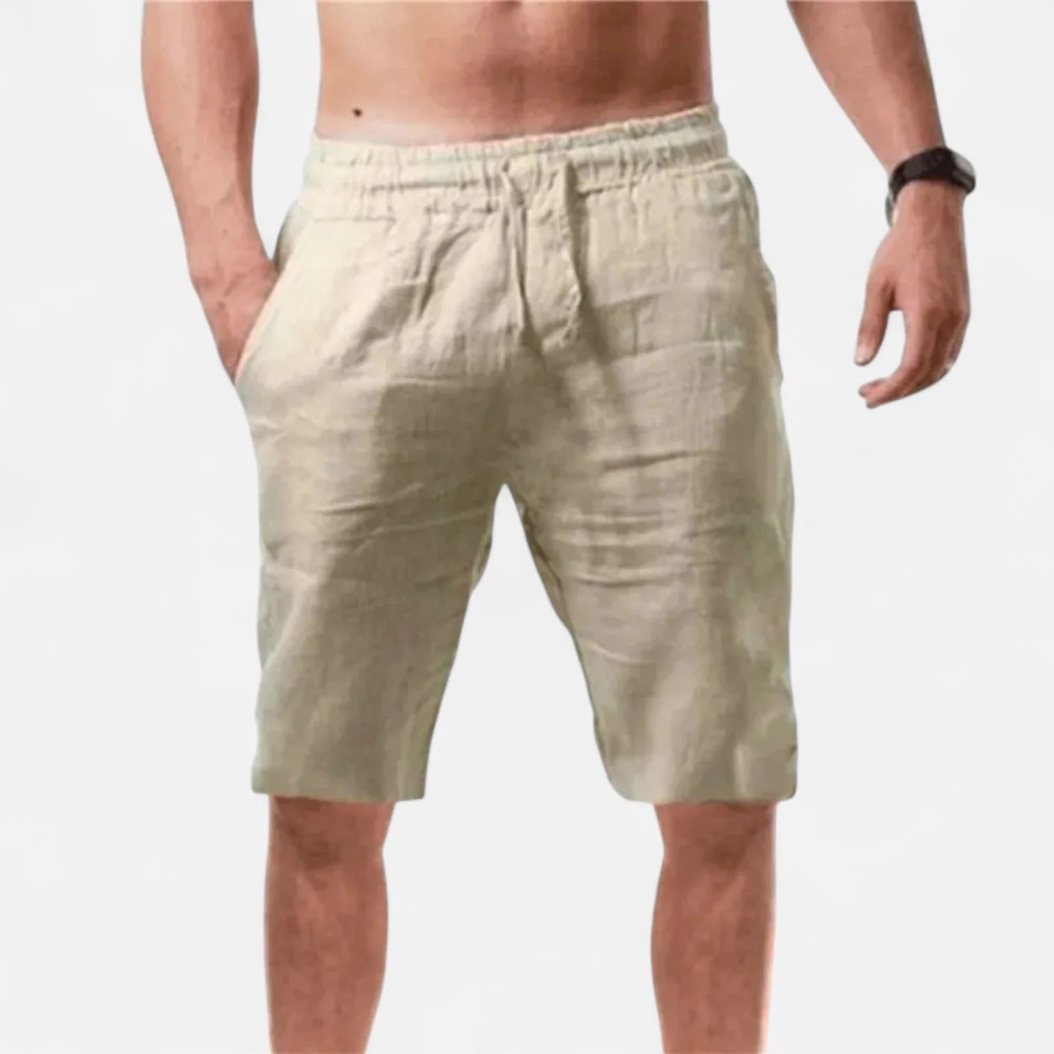 The Geneva Linen Summer Drawstring Shorts Men