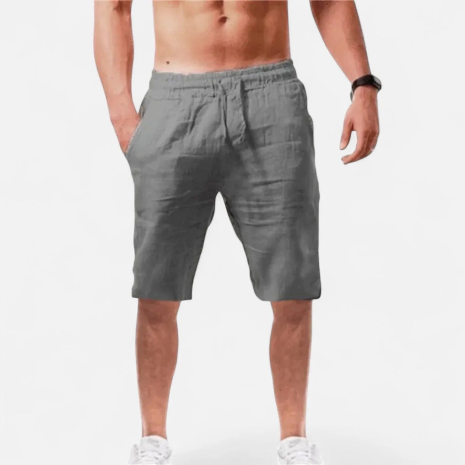 The Geneva Linen Summer Drawstring Shorts Men