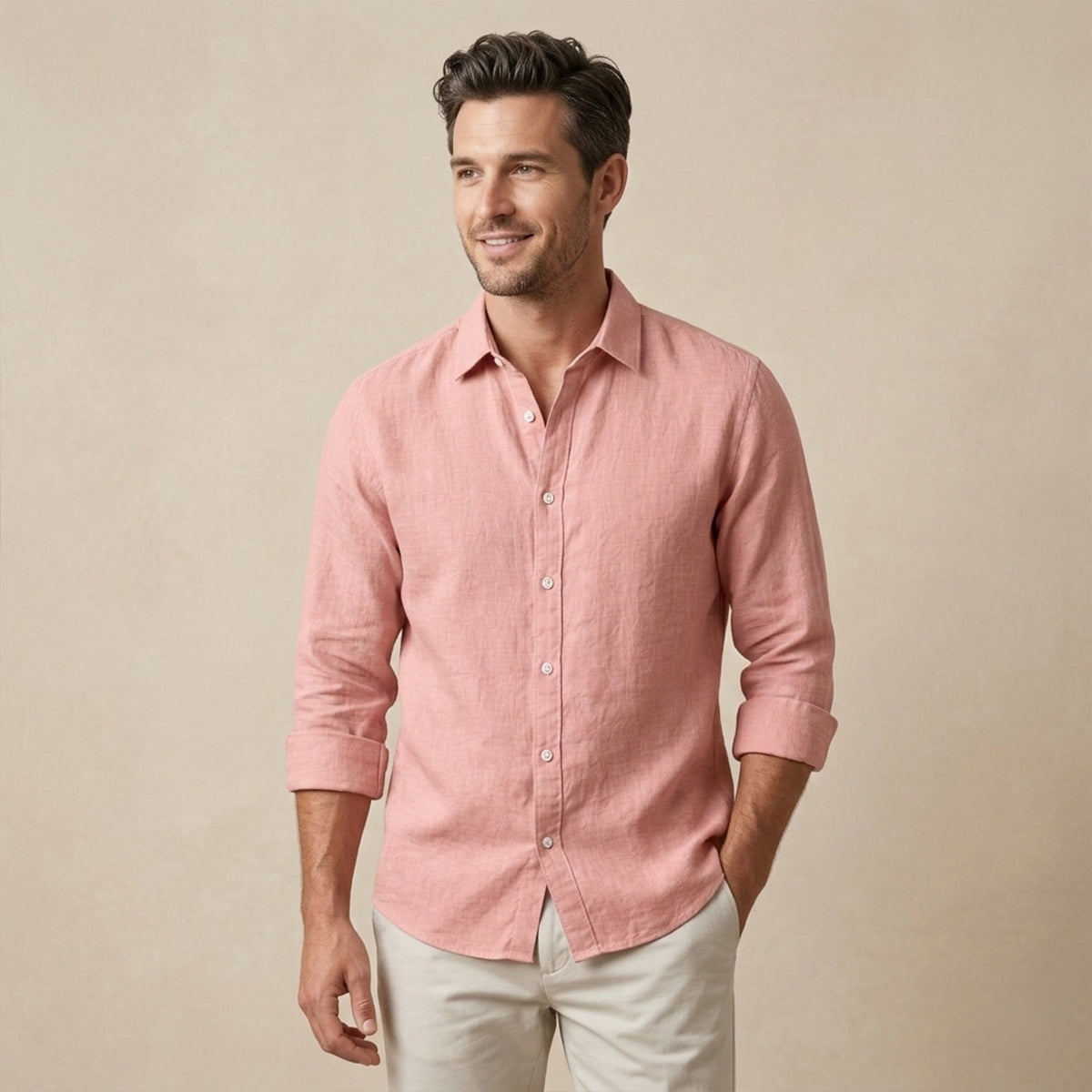 The Willowcrest Park Men's Lightweight Linen Summer Casual Button Up Shirt