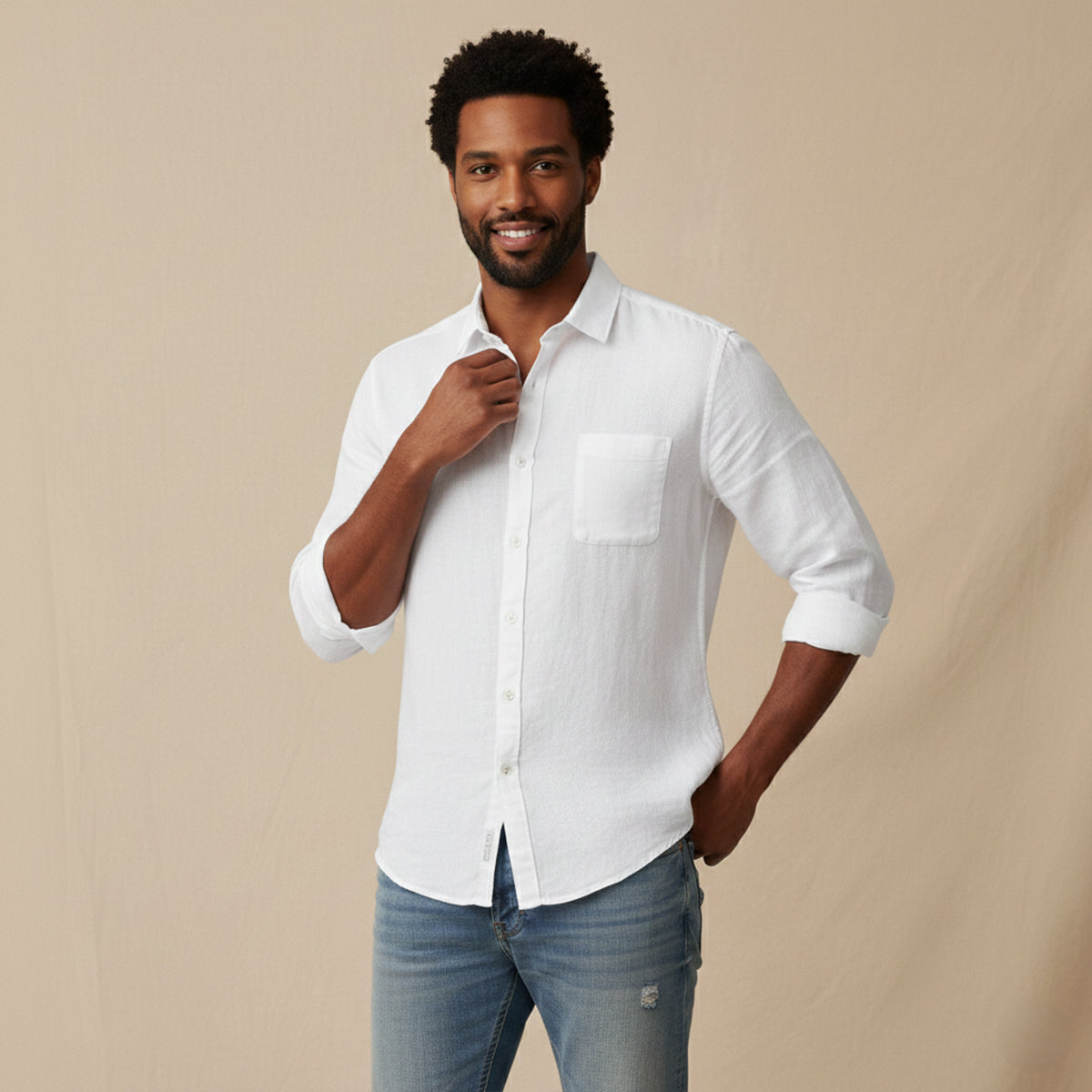 The Yorkshire Men’s Lightweight Cotton Linen Summer Shirt